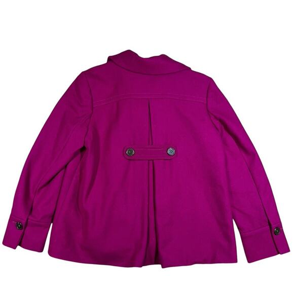 Banana Republic Fuchsia Double Breast Wool Blend Pea Coat. Women's Medium - Picture 8 of 8